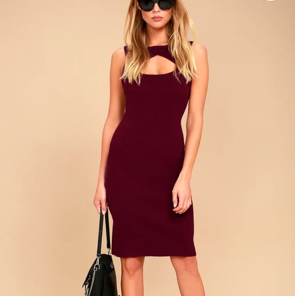 Lulus Dresses & Skirts - Lulus Zadie Burgundy Sleeveless Bodycon Dress S